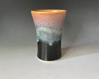 Southwest pottery water cup. Sunset Tumbler. Bathroom cup.