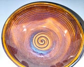 Handmade Pottery Southwest Bowl, Ceramic Large Fruit bowl. Wedding gift. salad bowl. Size is approximately 9.5 inches wide 4 inches tall.