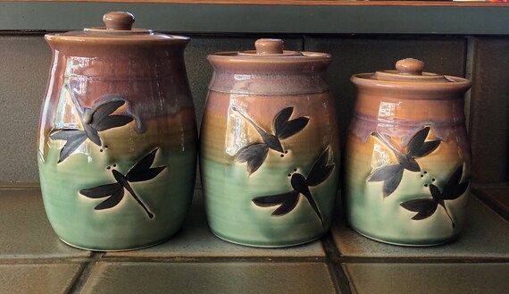 Canister Set Made To Order Pottery Handmade Set Of 3 Etsy