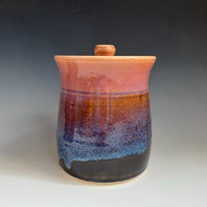 Southwest Pottery  jar for loose tea. 6 inch container for tea or cookies. Southwest storage container for coffee beans or tea.