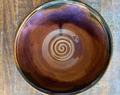 Handmade Pottery Southwest Bowl, Ceramic Large Fruit bowl.  salad bowl. Size is 9 inches wide 4 inches tall. Made in Colorado