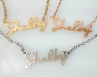Heart Nameplate Necklace Custom 