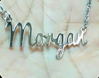 Name Plate Necklace Silver, Personalised Name Plate Necklace, Gold Name Necklace, Name Plate Necklace Designs, Custom Nameplate Necklace
