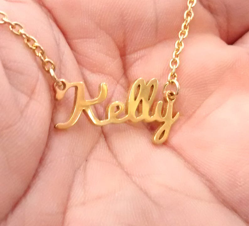 name necklace, custom necklace designs, personalised necklace, gold name necklace, nameplate necklace, custom nameplate necklace, image 6