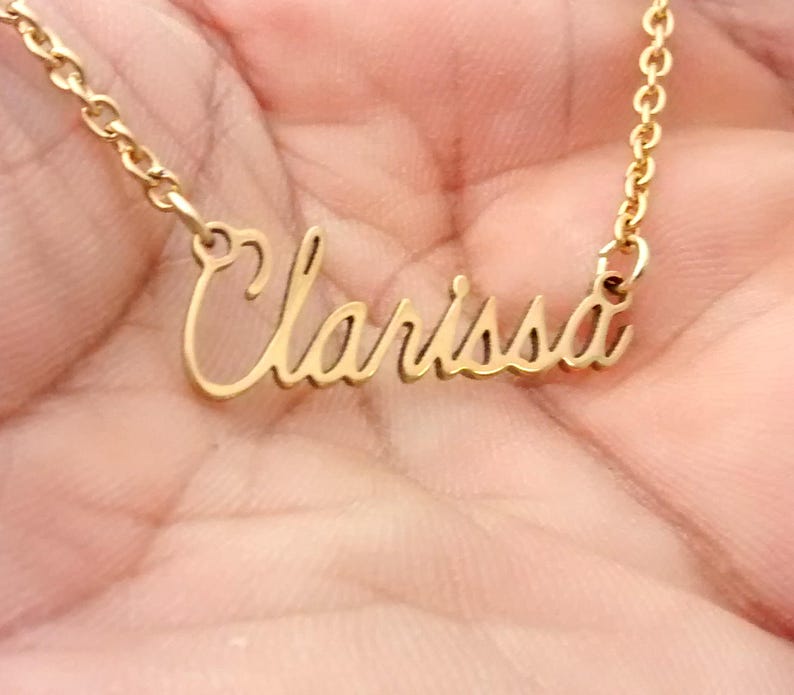 name necklace, custom necklace designs, personalised necklace, gold name necklace, nameplate necklace, custom nameplate necklace, image 3