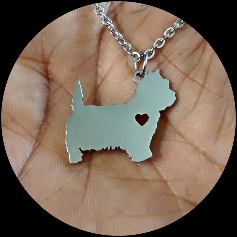 Cairn Terrier Necklace Custom Made Stainless Steel iHeart Dog Personalized Necklace.Engraving.Stainless Steel