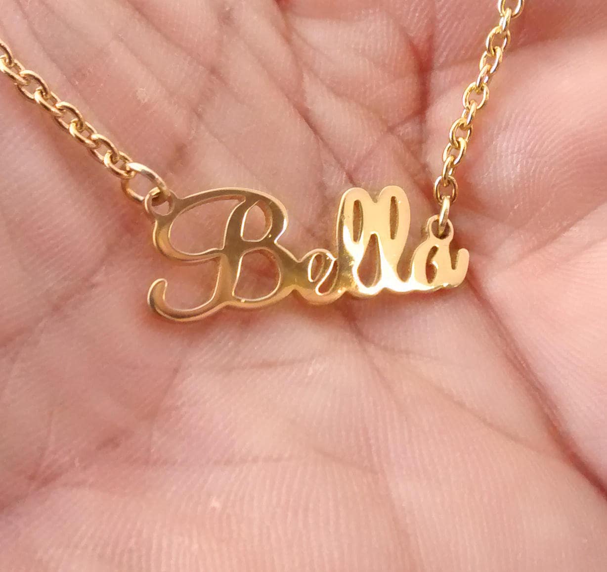 Custom Nameplate Necklace Silver Name 