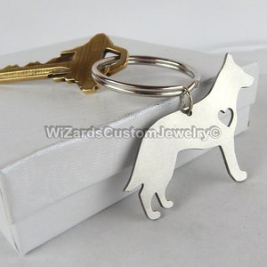 Australian Cattle Dog dog keychain memorial, dog keychain engraving, dog keychain with name, dog keychain custom, silvercut dog keychain