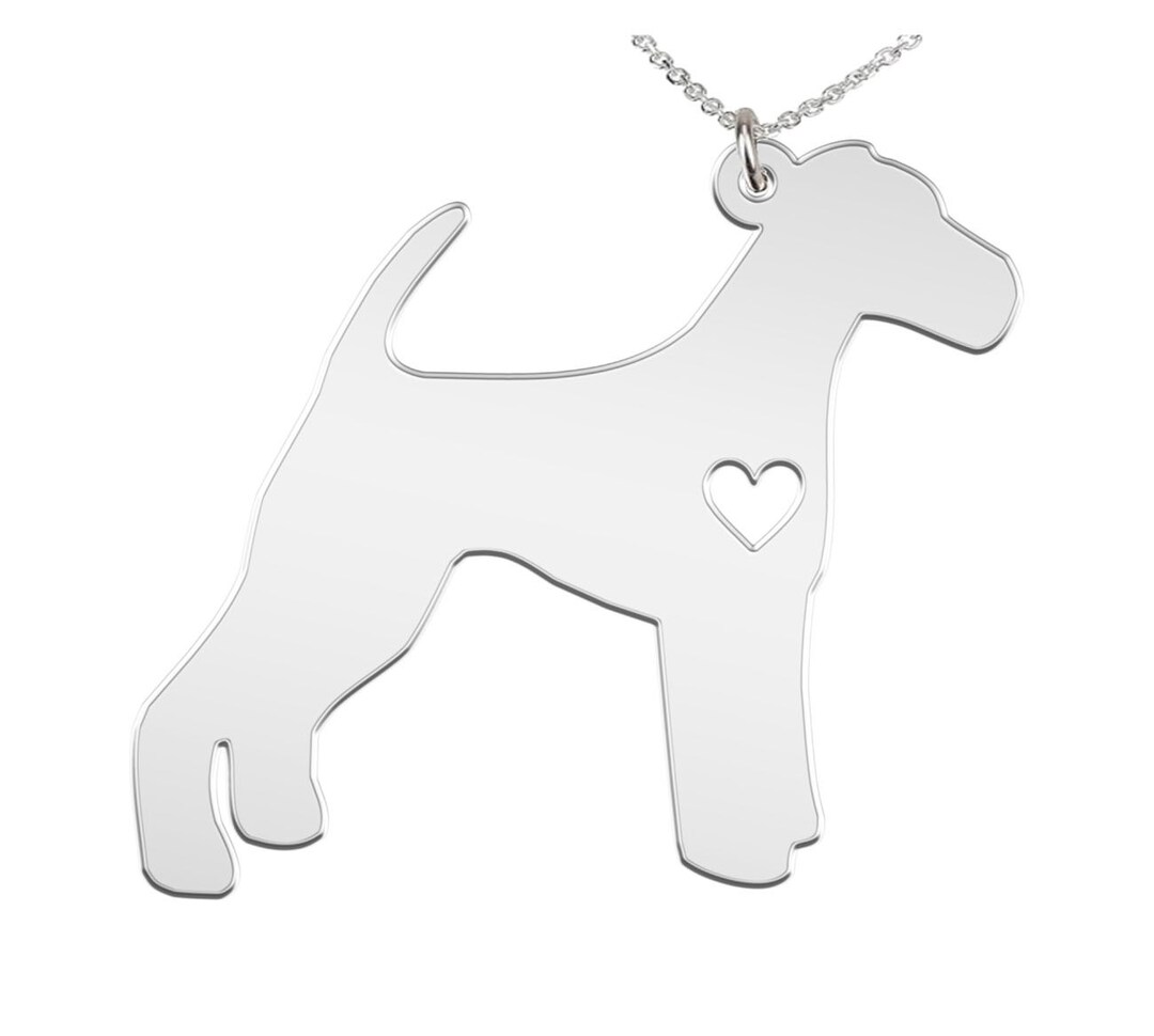 Airedale Dog Chain Necklace Personalised Dog Necklace Etsy