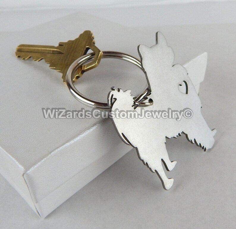 Papillon-Custom Made Stainless Steel iHeart Dog With Engraving option Silver Tone