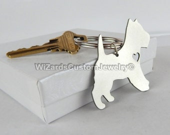 Westie dog keychain memorial, dog keychain engraving, dog keychain with name, dog keychain custom, silvercut dog keychain, dog tag