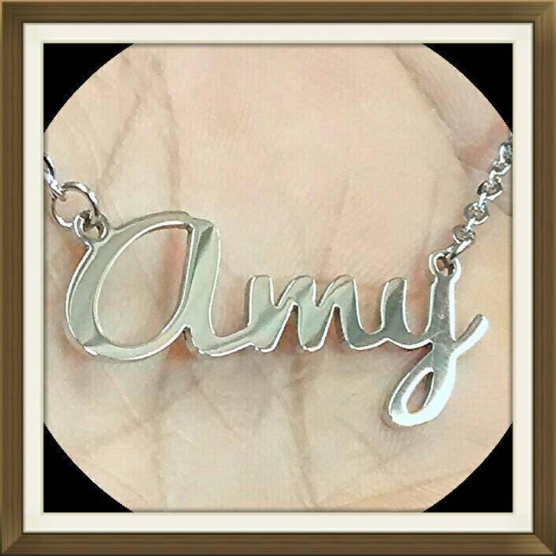 Nameplate Necklace Personalised Necklace Name Plate Necklace Etsy