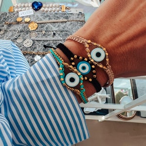 Stacked bracelets, protection bracelet,adjustable bracelet,evil eye bracelets,summer bracelets, hand woven friendship bracelet, gift idea