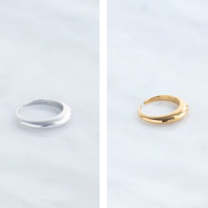 Wave rings, minimalist rings, silver or gold dome ring, gift for her image 2