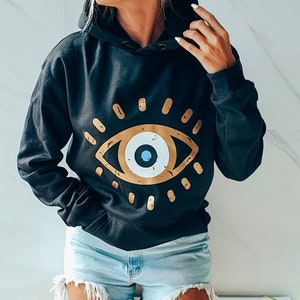 Hoodies and Sweatshirts,evil eye sweater