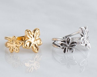 Flower ring, adjustable ring, one size ring, gift for her