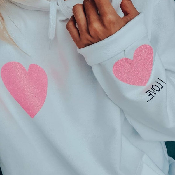 Preppy Pink Heart Hoodie Etsy