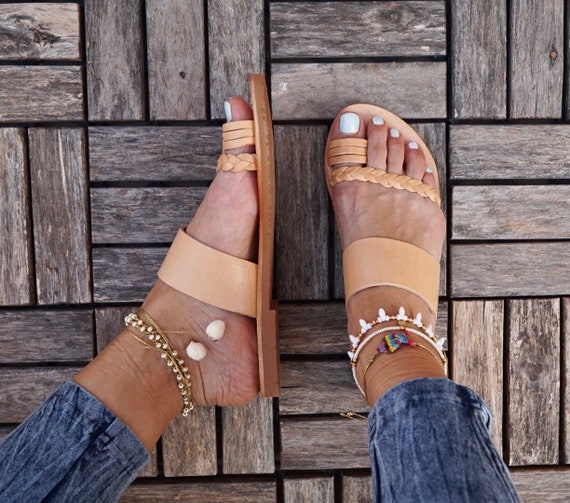 ELECTRA sandals ancient Greek leather sandals ancient grecian sandals toe ring sandals classic leather sandals handmade sandals