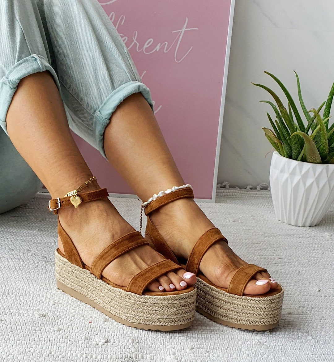 Leather Platform Sandals Soles Sandals Wedge Sandals Summer