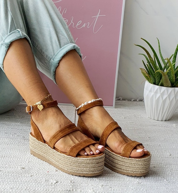 deadlock forråde mumlende Leather Platform Sandals Soles Sandals Wedge Sandals Summer - Etsy