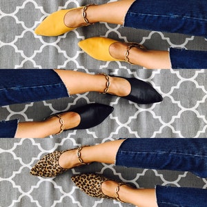 Pointy toes flats ,greek leather shoes, leather ballarinas , leopard pony skin shoes,black flats,yellow slipons