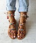 Rainbow tie up sandals, greek leather sandals, boho sandals,beach sandals,gift for her 