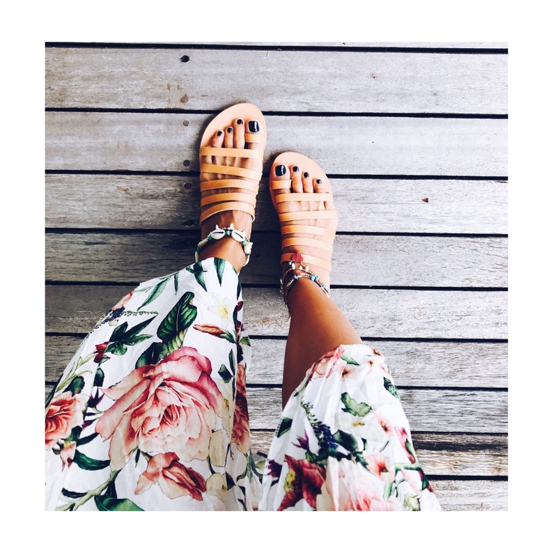 Black sandals,ancient greek style sandals,toe ring classic sandals,black slippers,strappy sandals,black slides image 5