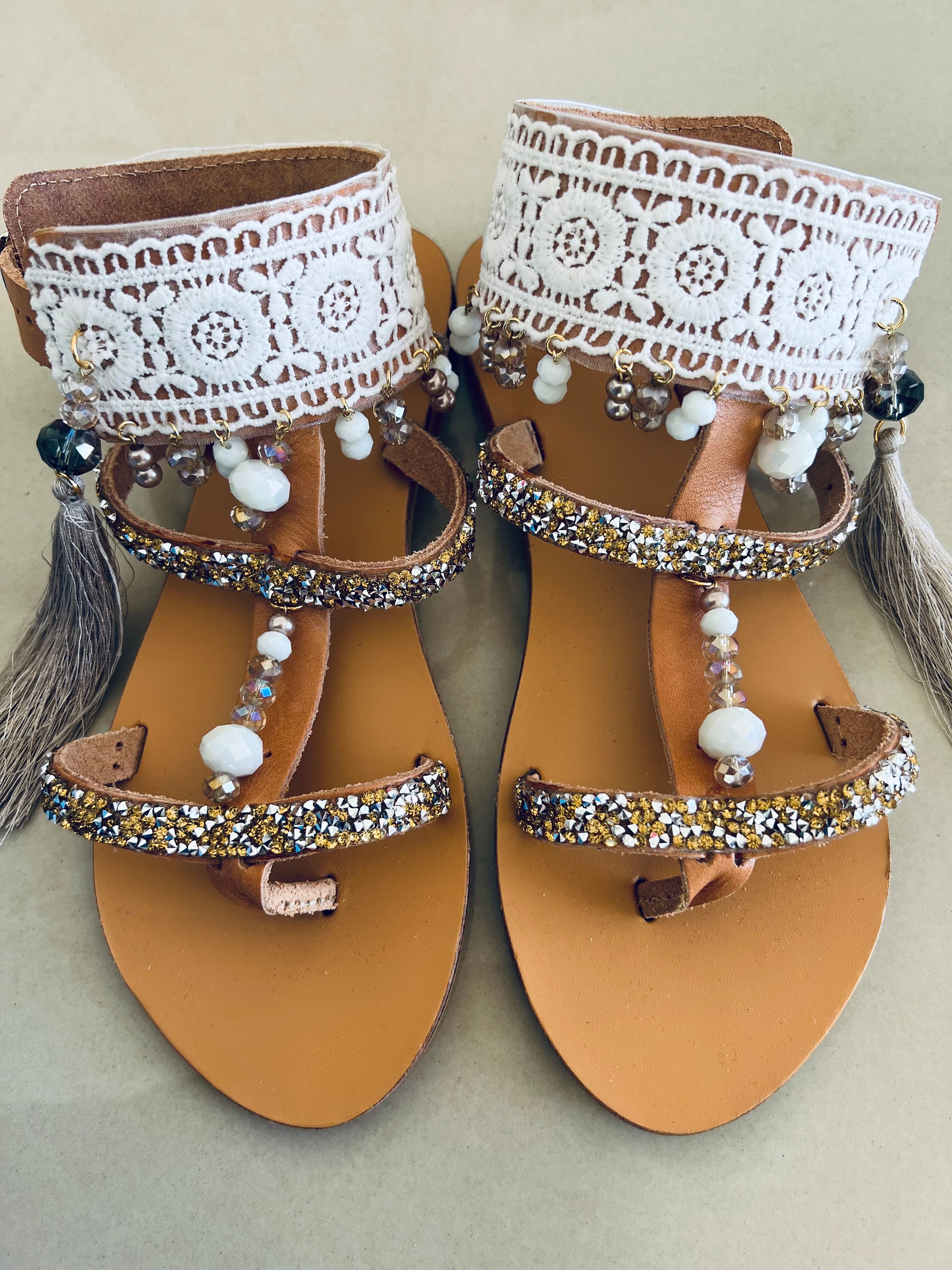 Tahiti Bridal Leather Sandals Greek Leather Sandals Wedding - Etsy