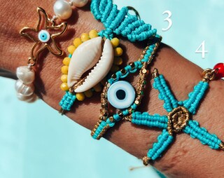 2 Braccialetti Estivi Con Conchiglie E Stella Marina - Gioielli Bohemien Per Donna, Regolabili, Tema Spiaggia