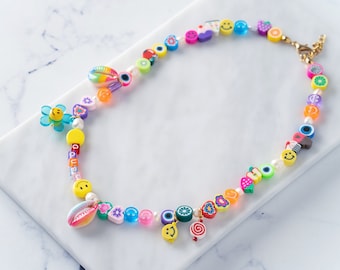 Happy necklace,Rainbow necklace,gift for her