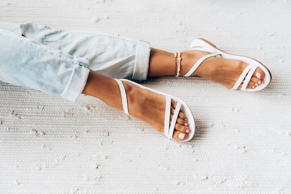 Ivory shop gladiator sandals