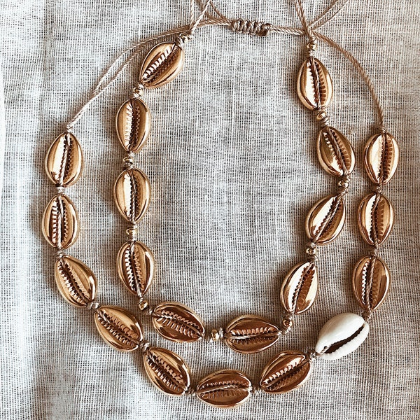 Cowrie shell chokers, shell neckpieces,adjustable necklace