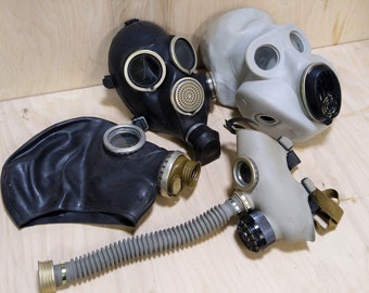 Set of 4 gas masks Bulk gas masks black gas mask GP-7 GP-5 pdf pbf collection gas mask