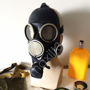 Vintage black rubber gas mask GP-7V gas mask collectables gasmask black gas mask costume