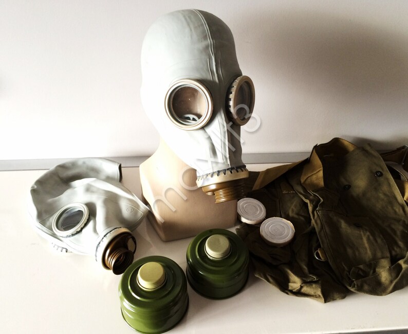 Collectibles Soviet Russian Military Gas Mask Gp 5 3 Sets Of Size Gray Rubber Full Set 1 Personal Field Gear
