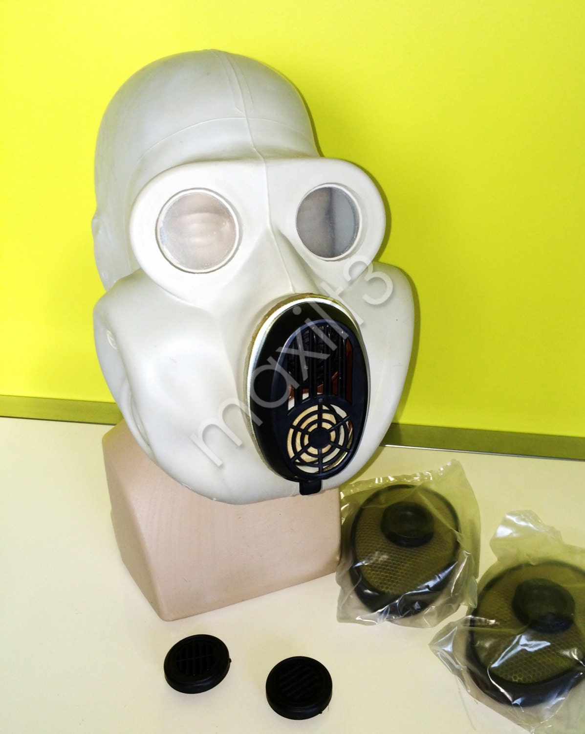 Gas Mask On Bus