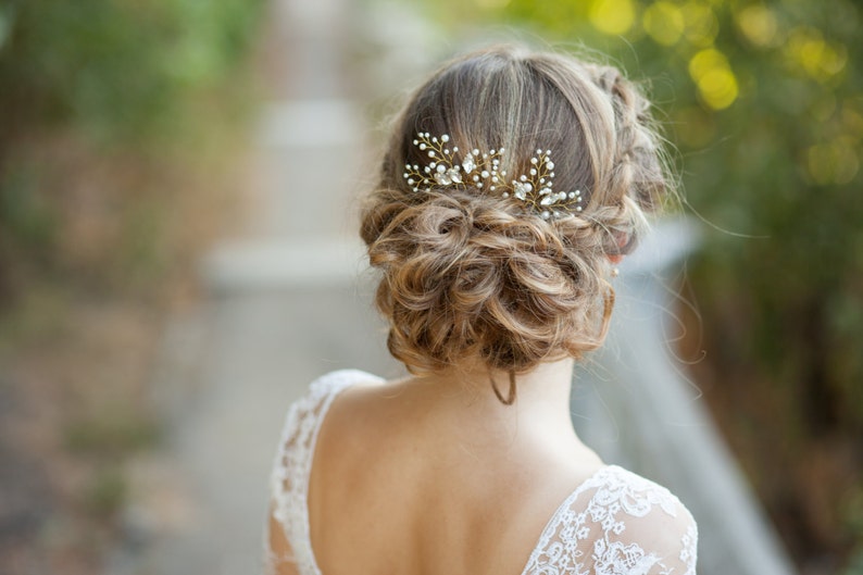 Bridal hair pins Pearl hair pins Wedding hair pins Crystal bridal headpiece Bridal headpiece Wedding headpiece Bridal hairpiece image 4