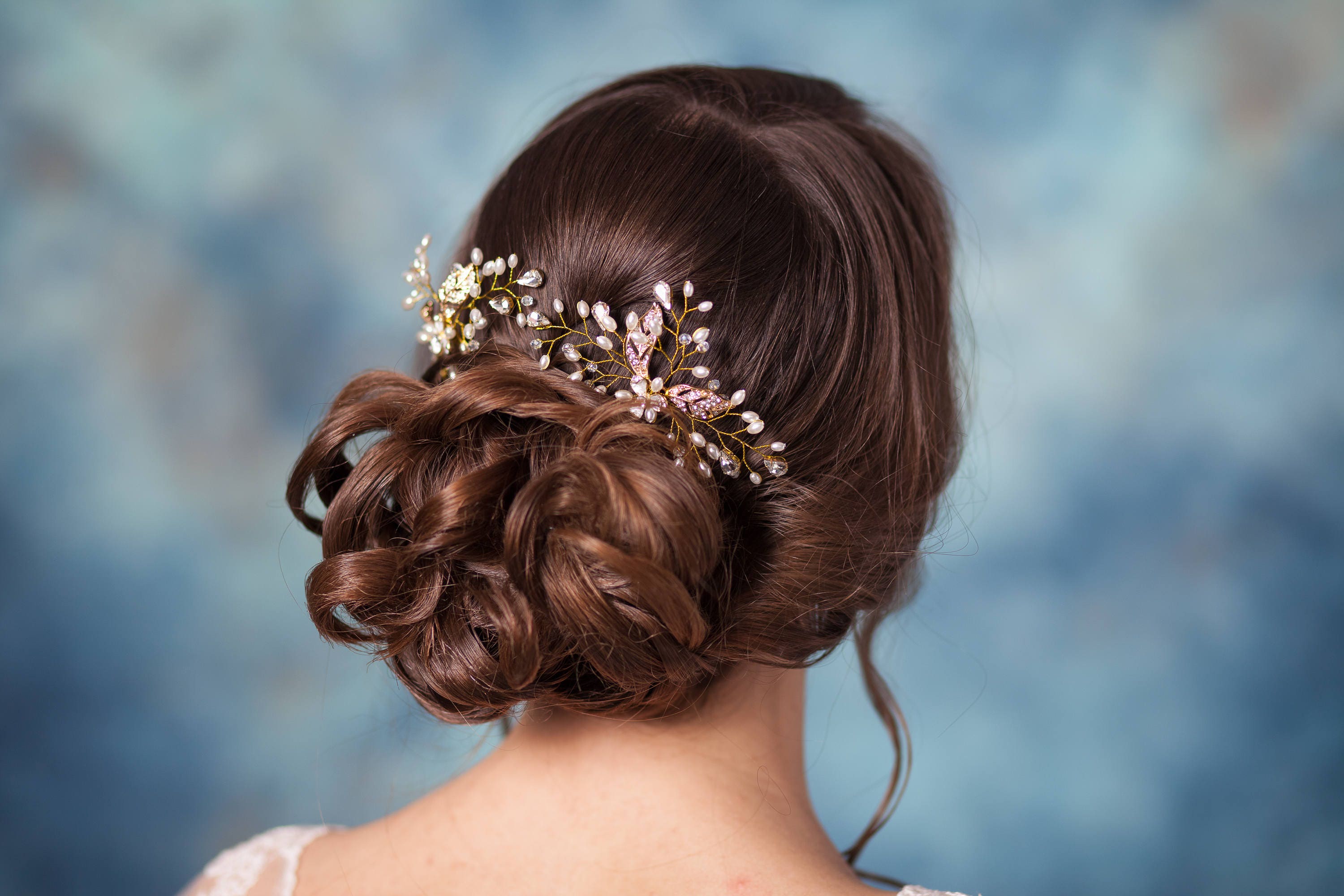 Rhinestones Hair Pins Leaf Bridal Hair Pins Wedding Hair Pins | Etsy
