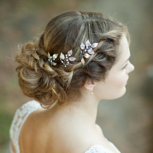 Épingles à cheveux de mariée en forme de feuille Épingles à cheveux de mariage en argent Bandeau en feuille d'argent Épingles de mariée en argent Accessoire de cheveux en argent Peigne à cheveux en forme de feuille