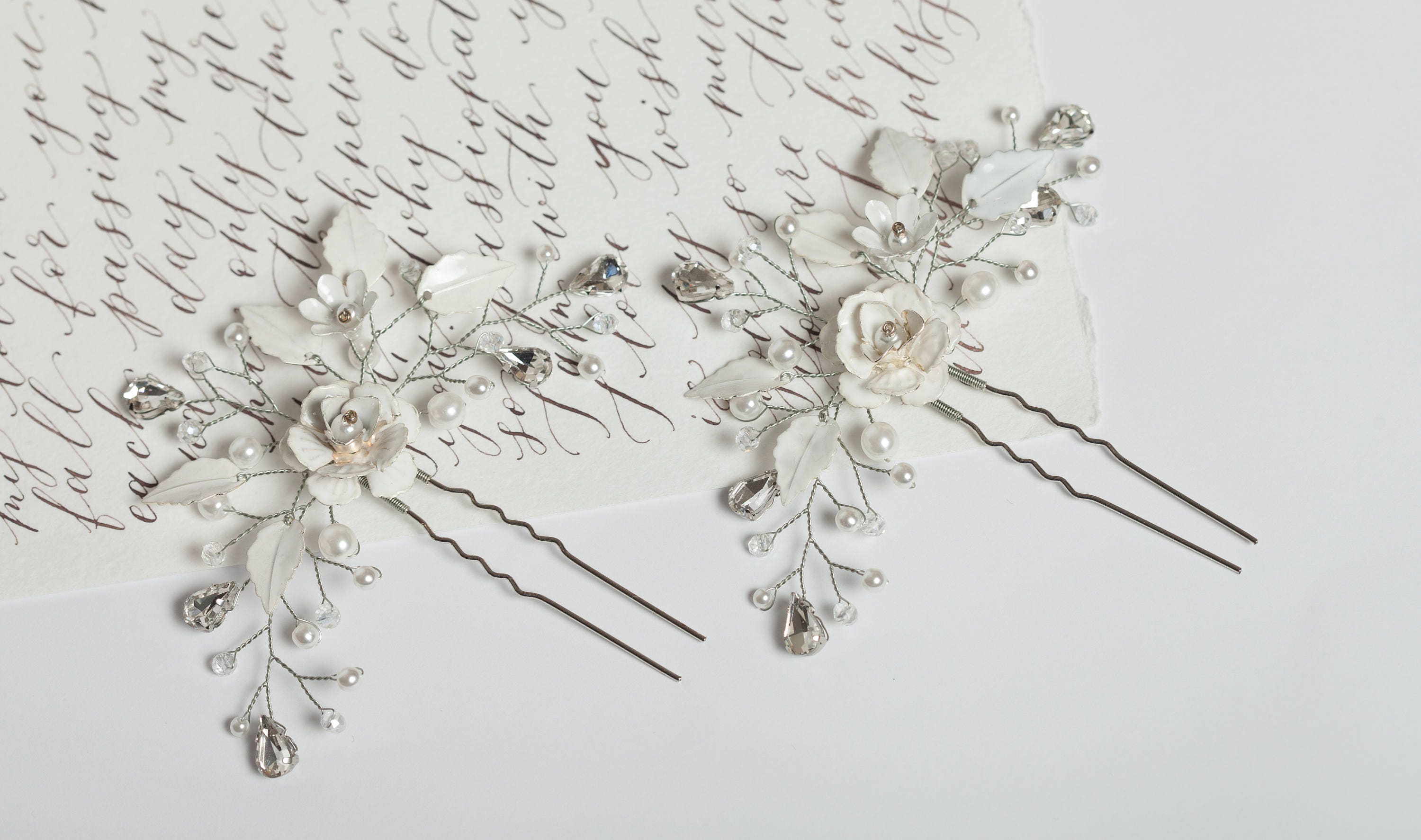 Wedding Flower Hair Pins Bridal Hair Accessory Bridal Hair Etsy