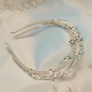 Zilveren bloem halo bruiloft bloemen kroon bloem bruids zendspoel bloemen zendspoel voor bruid bruids kroon voor boho bruiloft bruids hoofdband