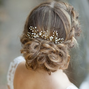 Bridal hair pins Pearl hair pins Wedding hair pins Crystal bridal headpiece Bridal headpiece Wedding headpiece Bridal hairpiece image 1