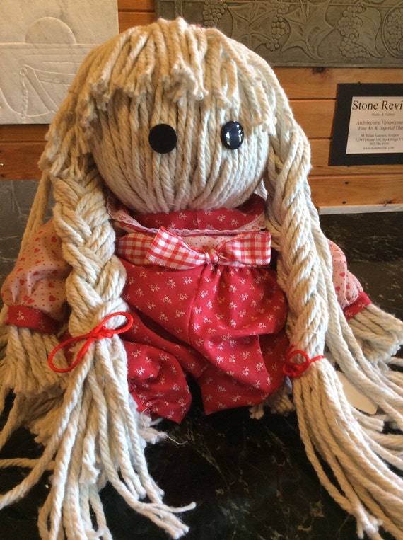Vermont Moppet Mop Doll handmade in Vermont also design to Etsy