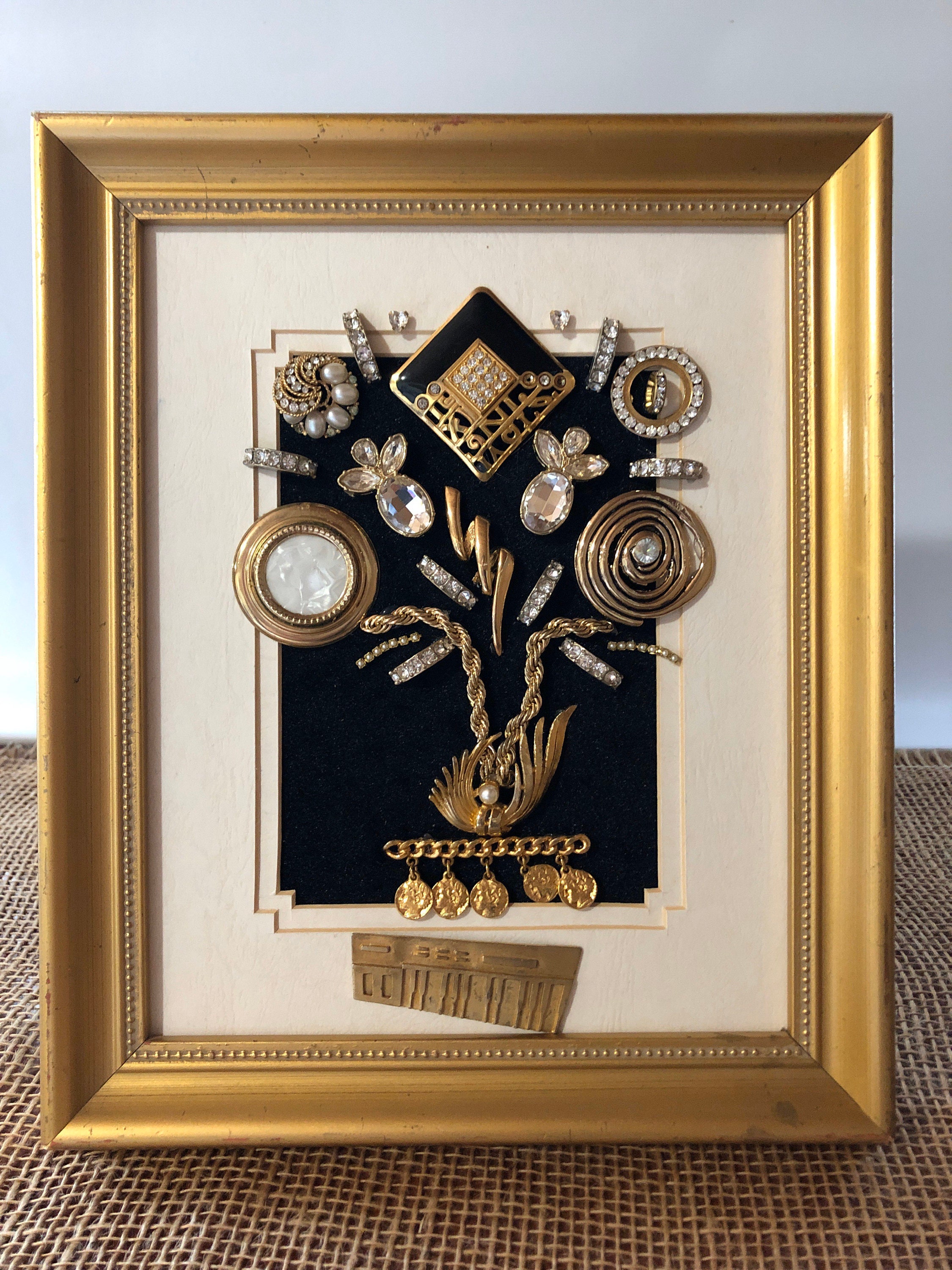 Vintage Framed Jewelry Art