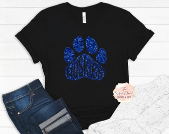 Huskies School Mascot Paw T-shirt, Mascot Shirt, Huskies Spirit Shirt, Huskies Spirit, Mascot Shirt, Huskies T-shirt, Huskies shirt