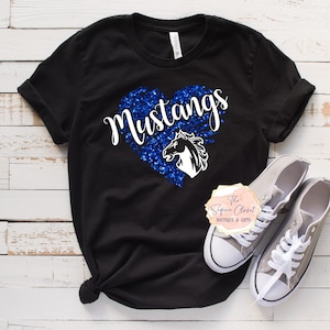 Mustangs School Mascot Heart T-shirt, Mascot Shirt, Mustangs Spirit Shirt, Mustangs Spirit, Mascot Shirt, Mustangs T-shirt, Mustangs shirt