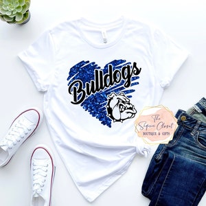 Bulldogs School Mascot Heart T-shirt, Mascot Shirt, Bulldogs Spirit Shirt, Bulldogs Spirit, Mascot Shirt, Bulldogs T-shirt, Bulldogs shirt