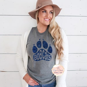 Bobcats School Mascot Paw T-shirt, Mascot Shirt, Bobcats Spirit Shirt, Bobcats Spirit, Mascot Shirt, Bobcats T-shirt, Bobcats Apparel
