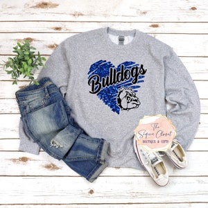 Bulldogs School Mascot Heart T-shirt, Mascot Shirt, Bulldogs Spirit Shirt, Bulldogs Spirit, Mascot Shirt, Bulldogs T-shirt, Bulldogs shirt