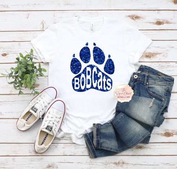 Bobcats School Mascot Paw T-shirt Mascot Shirt Bobcats - Etsy